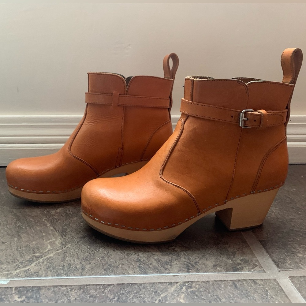 Swedish Hasbeens Natural Leather Jodhpur Ankle Boots